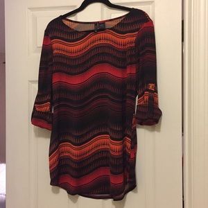 New Directions Red/Orange Tunic, Size Large